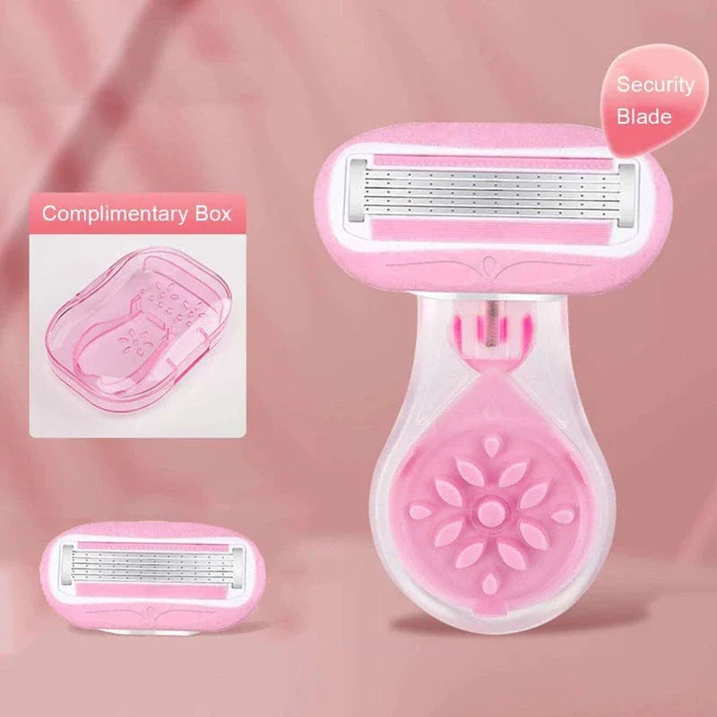 Portable women's facial hair remover razor with aloe vera strip for a smooth, hair-free look