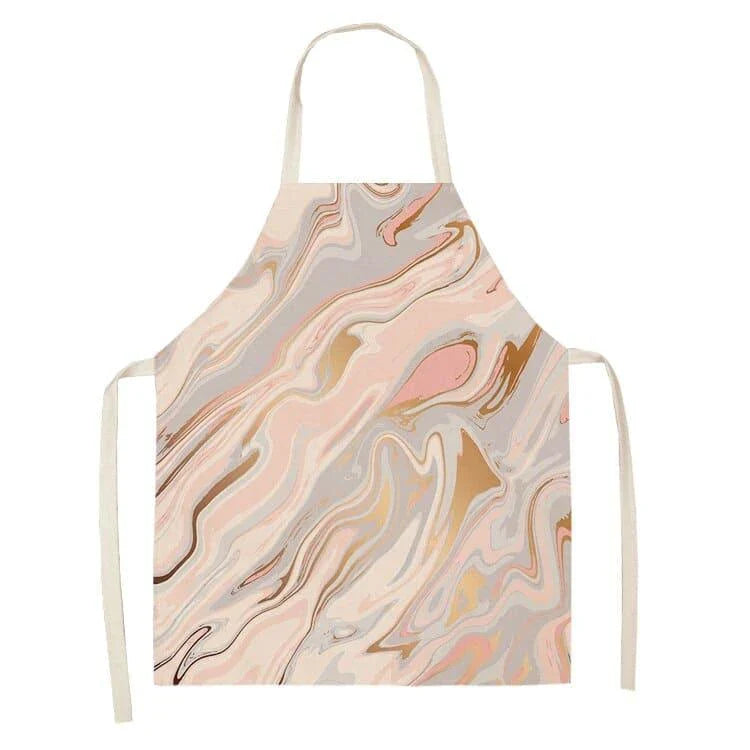 Geometric printed kitchen apron in a stylish design for discerning home chefs in the UK