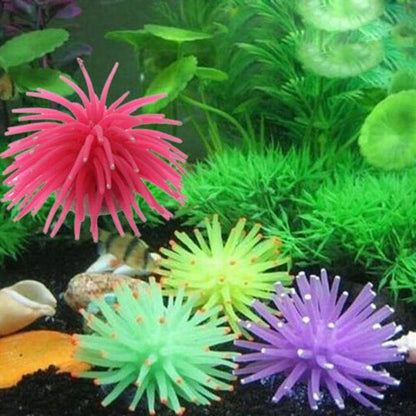 Premium silicone artificial aquatic life decorations in an aquarium, creating a mesmerizing underwater scene
