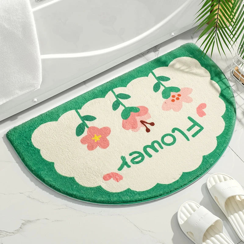 Elegant floral doormat with a charming flower design, providing a warm and welcoming entrance to your home