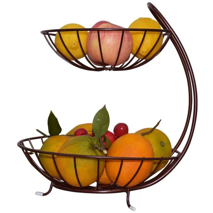 Premium iron fruit basket with ample storage capacity for fresh produce, designed for elegant kitchen organisation