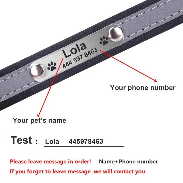 Premium Personalized Reflective Dog Collar in various colours and sizes, designed to enhance your canine's safety and style