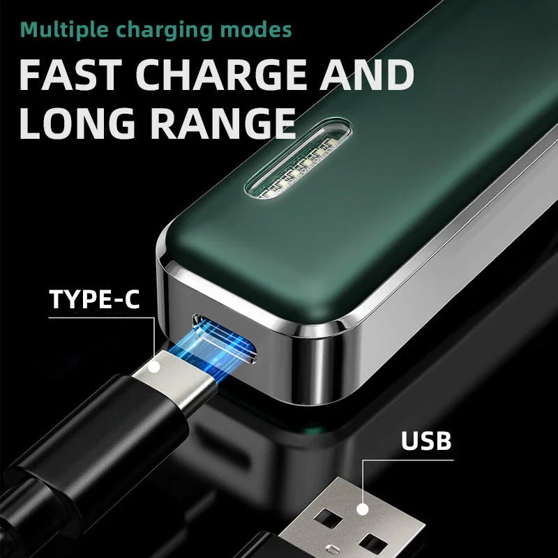 Kemei USB Electric Hair Clippers Trimmers with Stainless Steel Blades, Adjustable Cutting Lengths, and Cordless Rechargeable Design