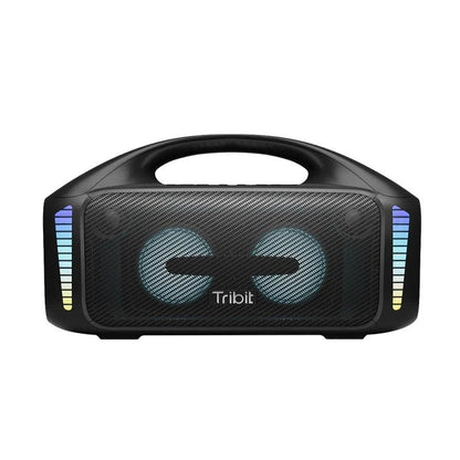 Premium 90W outdoor Bluetooth speaker with powerful sound, 30-hour playtime, and mesmerizing LED lights