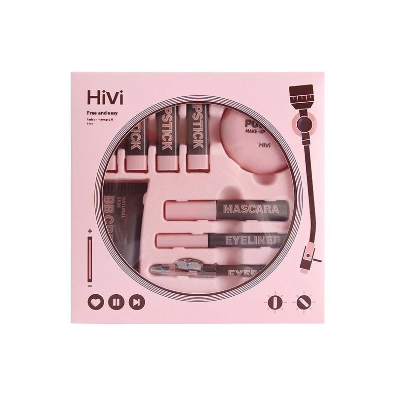 Chic Makeup Set with Matte Lipsticks, Honey Powder, and Eye Makeup Essentials