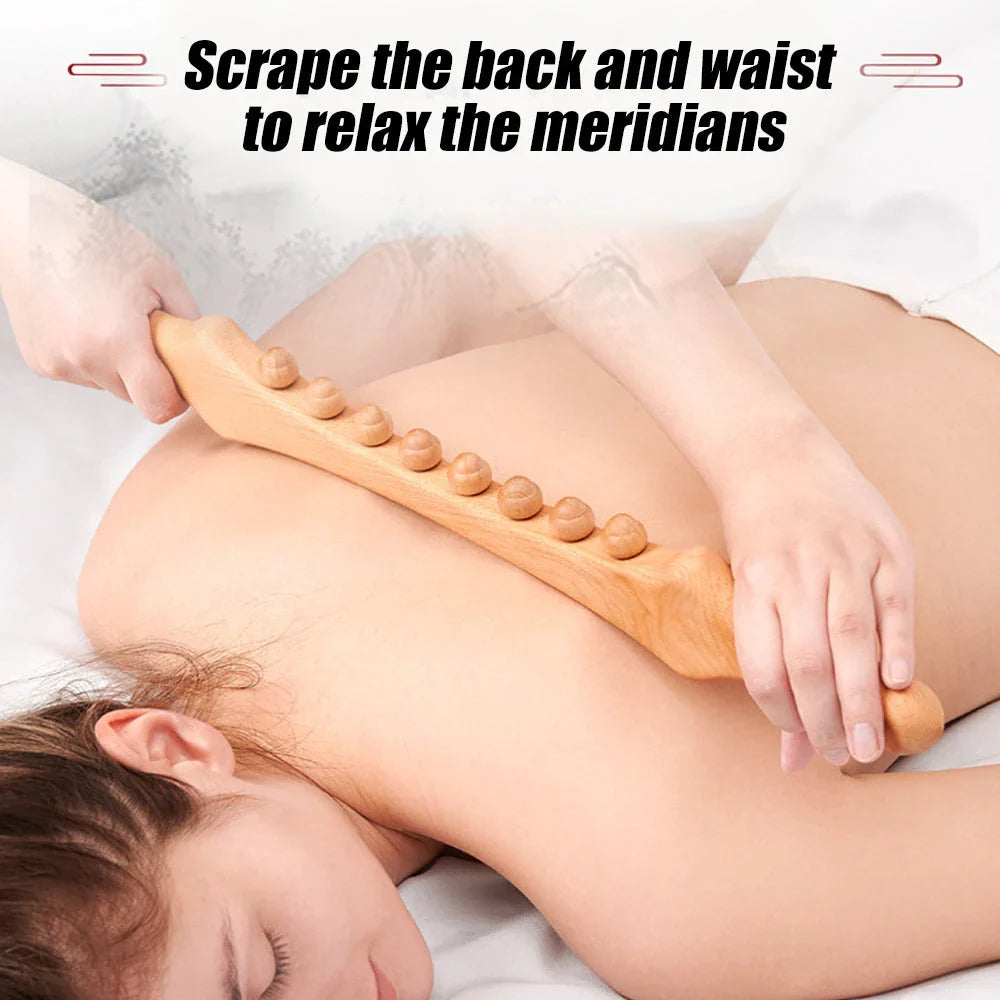 Premium Natural Wood Guasha Scraping Stick for Deep Tissue Massage and Relaxation