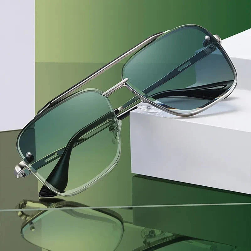 Sophisticated gradient pilot sunglasses with durable alloy frame and UV400 protected lenses for stylish British men