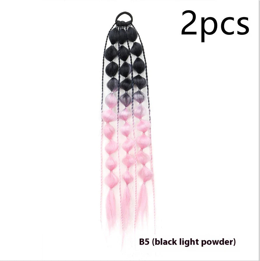 Elegant bubble braid wig in various vibrant lantern-inspired colours