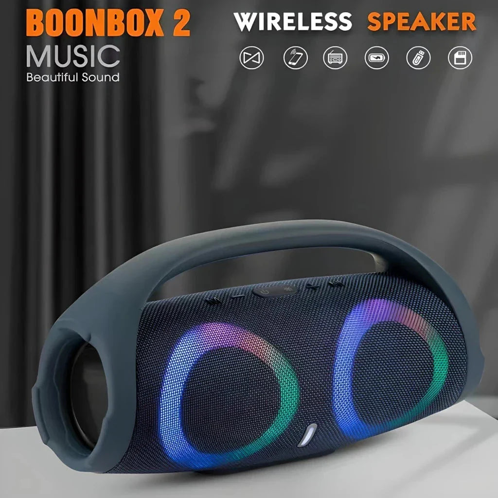 Dynamicbeat Portable Bluetooth Speaker with 100W output, RGB lights, and waterproof design