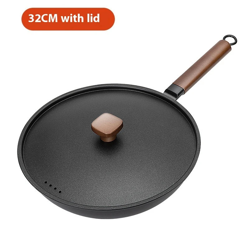 Premium quality refined iron wok with sleek, modern design for versatile cooking tasks