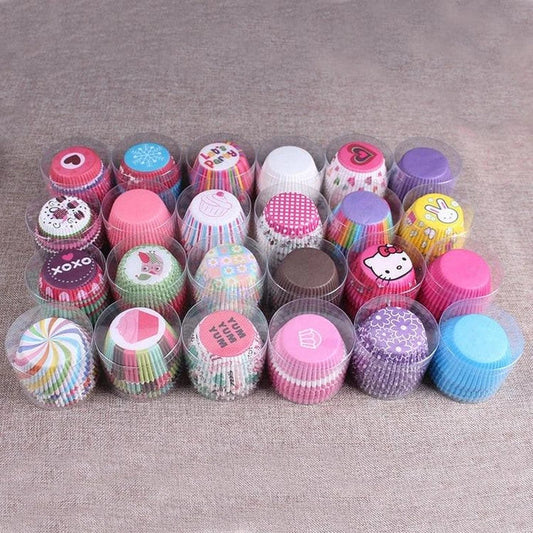 Premium British-made paper cupcake liners in a mixed colour pack, perfect for baking delicious treats at home