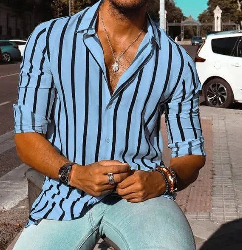 A stylish long sleeve shirt in a 3D pattern design, perfect for casual autumn wear in the UK