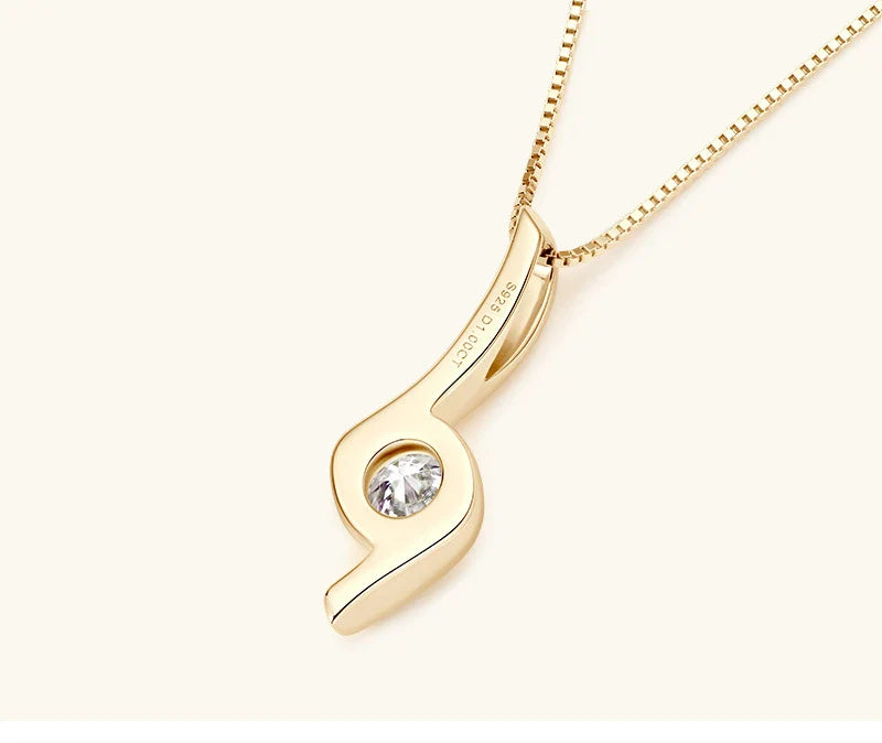 Elegant sterling silver diamond-inspired necklace with a sleek, geometric design