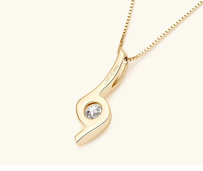 Elegant sterling silver diamond-inspired necklace with a sleek, geometric design