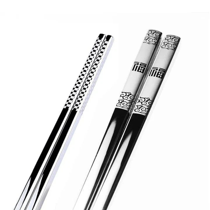 Trendha Stainless Steel Sushi Chopsticks - Durable, Portable, and Elegant Design for Enjoying Japanese Cuisine