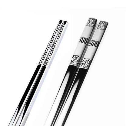 Trendha Stainless Steel Sushi Chopsticks - Durable, Portable, and Elegant Design for Enjoying Japanese Cuisine