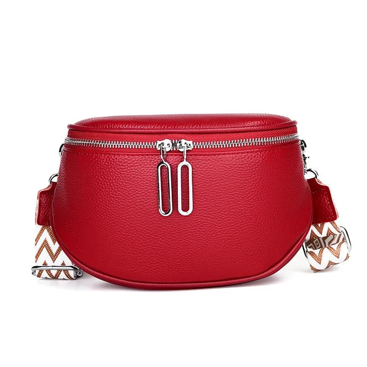 Premium genuine leather tote bag with adjustable strap and interior compartments for fashion-forward women