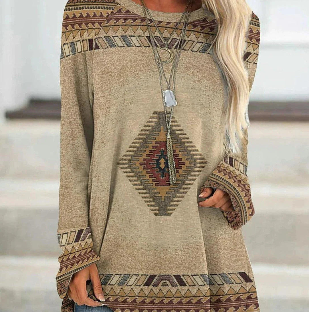 Retro Ethnic Style Cotton T-Shirt Dress in various colours and sizes