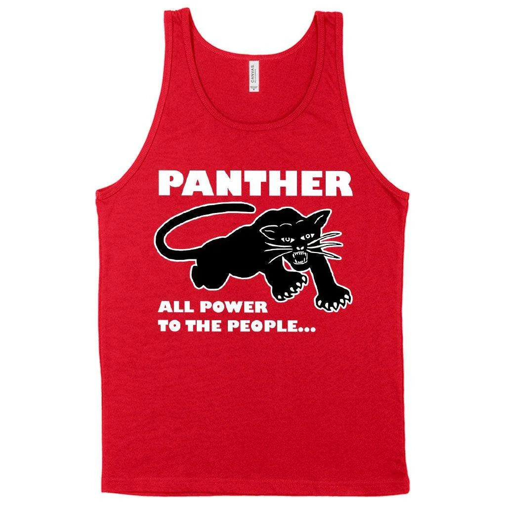 Black Panther Men's Tank Top with Iconic Panther Graphic Design in Soft, Flexible Cotton