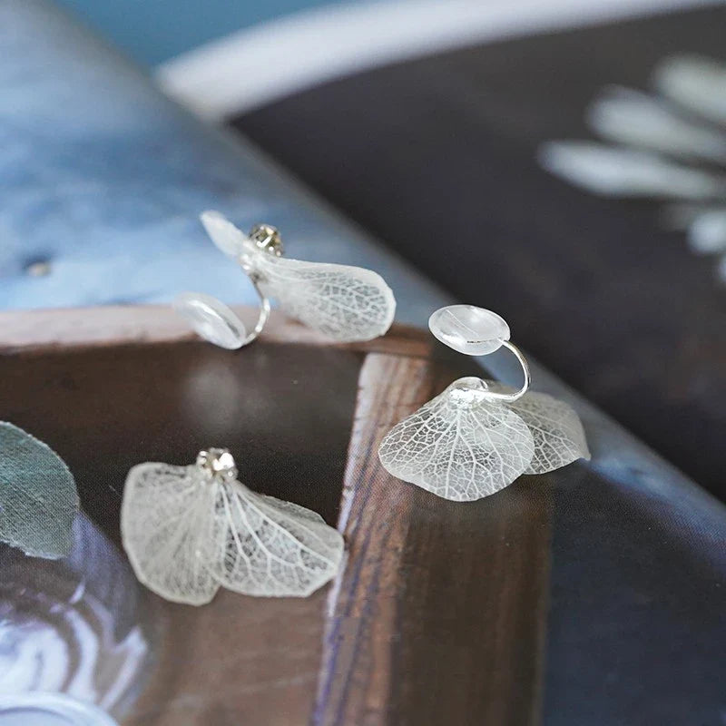 Elegant hydrangea flower air ear clips with mosquito coil functionality, made from premium alloy material