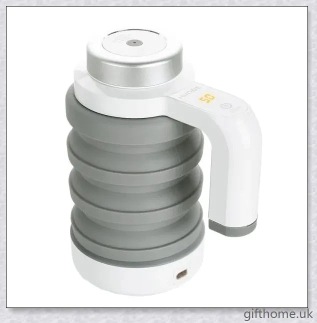 12V electric car kettle with foldable design, intelligent temperature control, and 550ml capacity for brewing hot beverages on the road