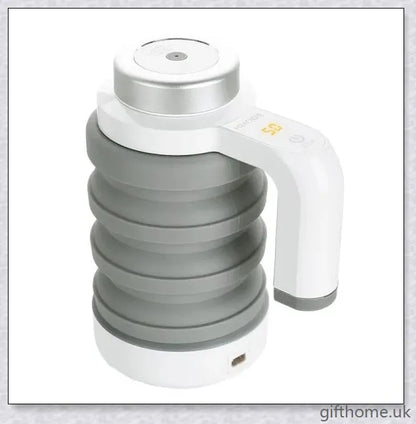 12V electric car kettle with foldable design, intelligent temperature control, and 550ml capacity for brewing hot beverages on the road