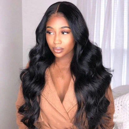 Voluminous curly African black synthetic wig with captivating texture and rich colour