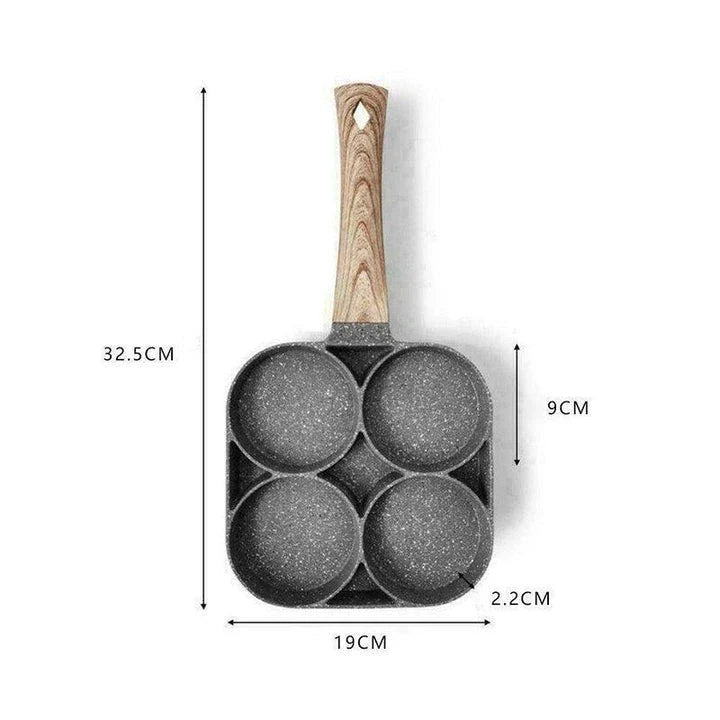 Premium non-stick omelette pan with wooden handle, perfect for cooking delicious, fluffy omelettes
