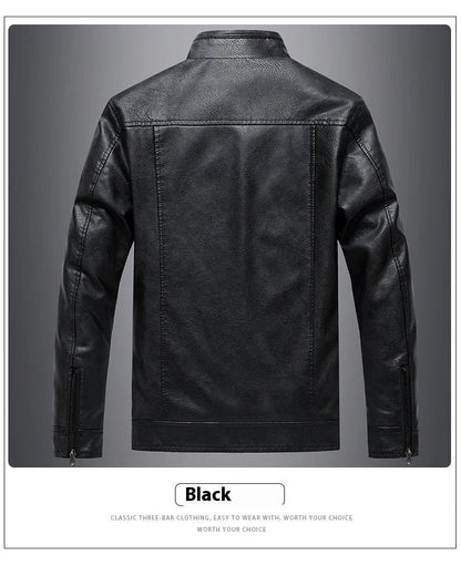 Stylish Fleece-Padded Jacket with PU Leather Accents in Various Colours