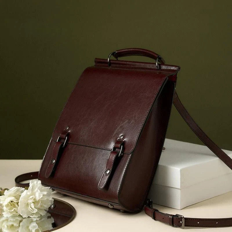 Premium genuine leather backpack with sleek design, organised interior, and comfortable straps for modern British lifestyles