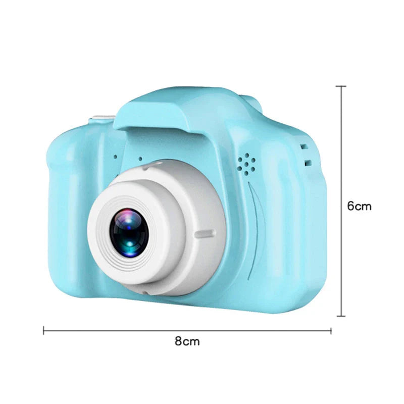 Kids' Mini HD Digital Video Camera in pink colour with 32GB storage, designed for young photographers to capture high-quality photos and videos