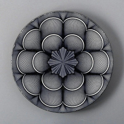 Elegant ceramic plates with vibrant, whimsical prints in a variety of enchanting designs