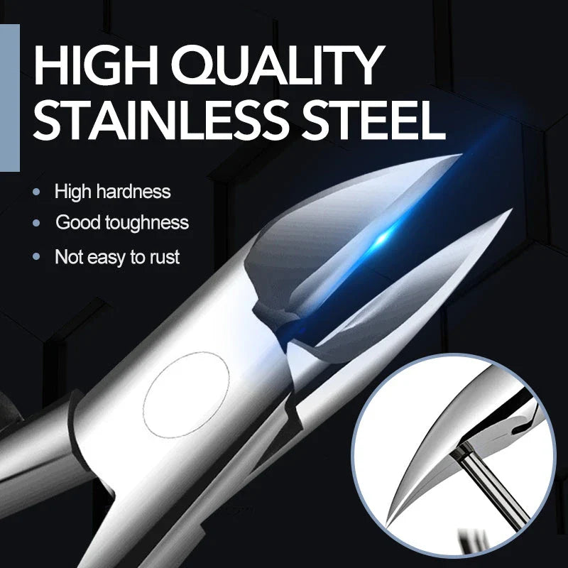 Premium stainless steel toenail clippers with ergonomic design for cutting through thick, tough, and ingrown toenails