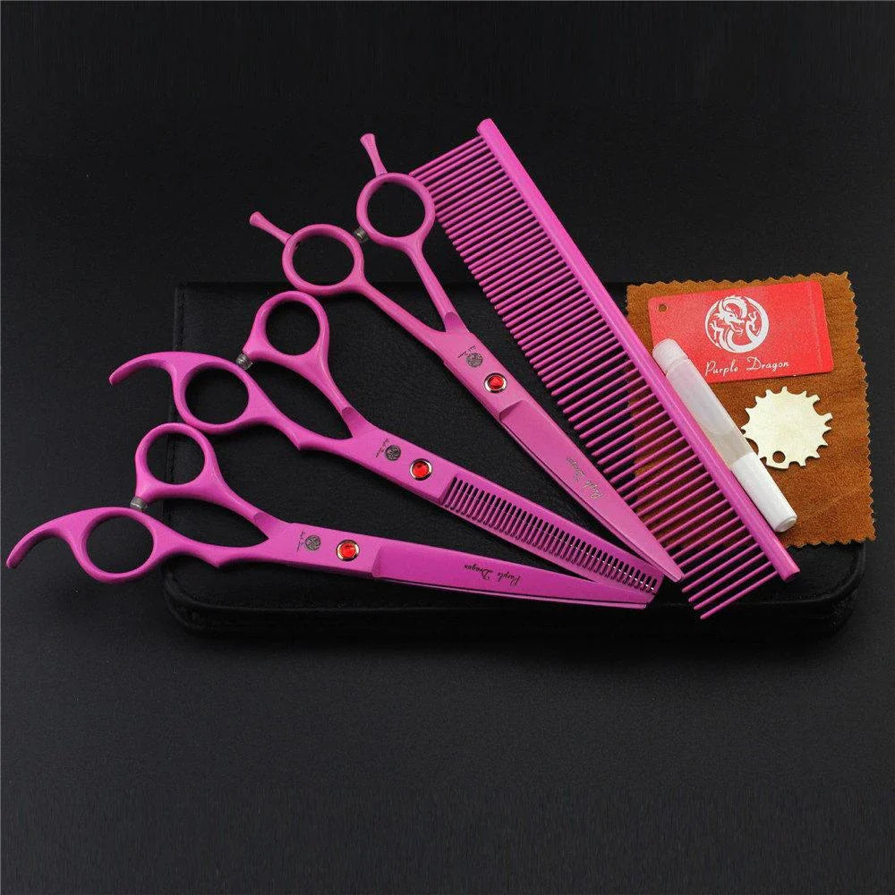 Premium Stainless Steel Pet Grooming Tools Set with Precision-Ground Scissors, Ergonomic Handles, and Comprehensive Accessories
