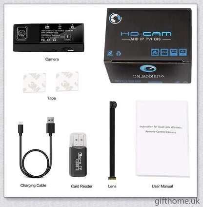 High-definition 1080p mini body camera with compact design, wide viewing angle, and night vision capabilities for security and surveillance applications