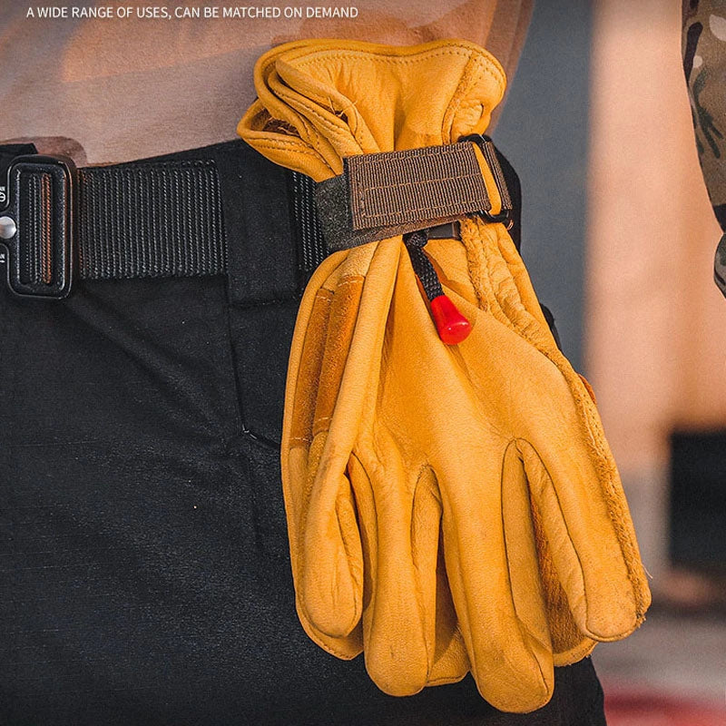 Versatile Nylon Gloves Holder with swivel buckle for hands-free outdoor utility