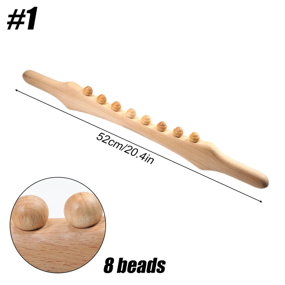 Premium Natural Wood Guasha Scraping Stick for Deep Tissue Massage and Relaxation