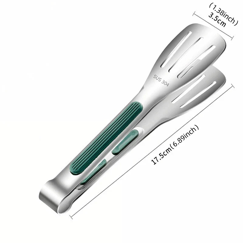 Premium non-slip stainless steel food tongs with ergonomic design for safe and efficient cooking and serving in the kitchen