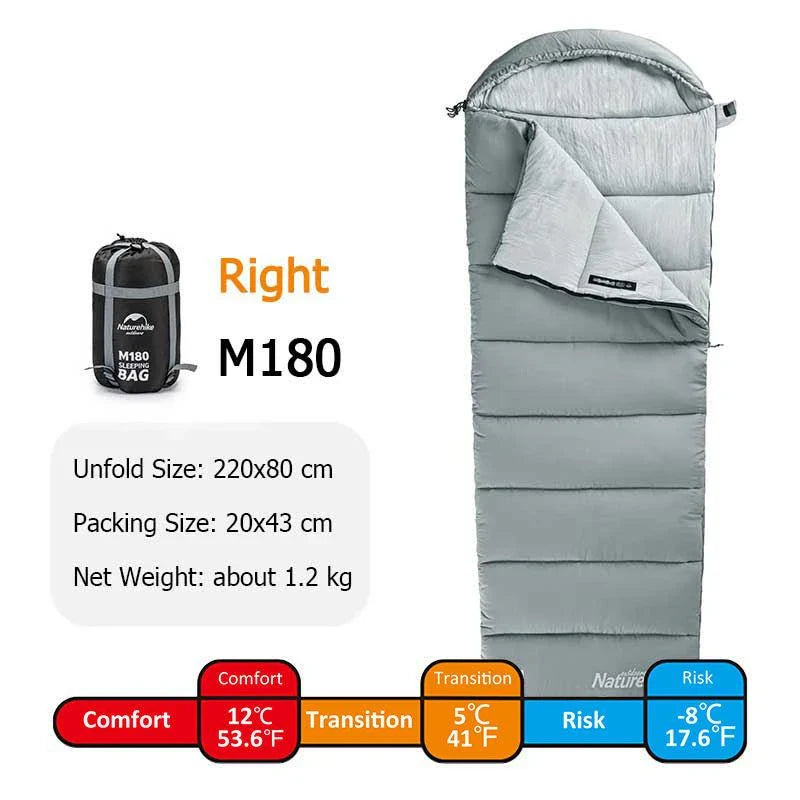Premium lightweight double camping sleeping bag with cotton filling and terylene fabric, suitable for spring and autumn camping trips in the UK.
