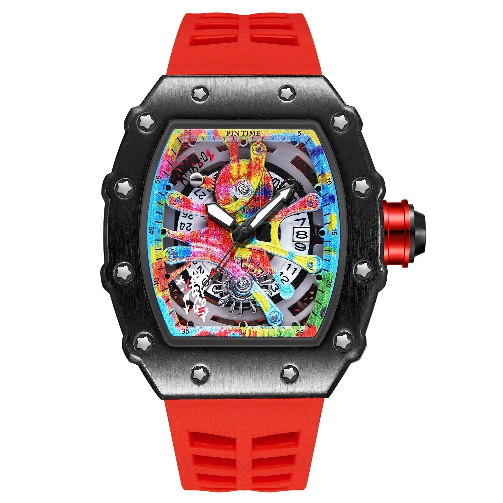 Quartz watch with a captivating tourbillon skeleton design, available in a range of sophisticated colour options