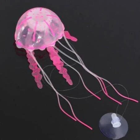 Premium glow-in-the-dark silicone jellyfish ornament with lifelike tentacle movements for aquarium or home décor