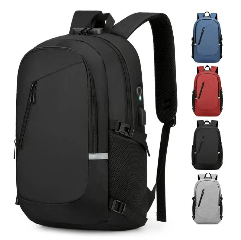 Premium Oxford cloth backpack in various colours, featuring a spacious 20-35L capacity, durable construction, and adjustable straps for comfortable travel
