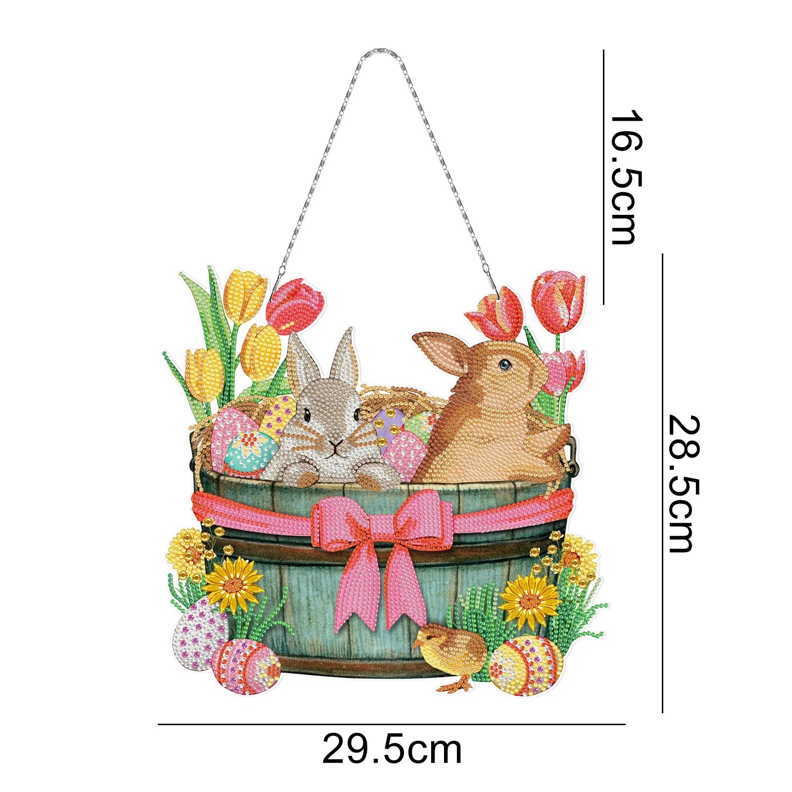 Premium PVC Easter bunny decorative hanging wall art for DIY diamond painting
