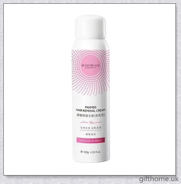 100% Natural Hair Removal Spray that gently dissolves unwanted body hair, leaving skin soft and smooth