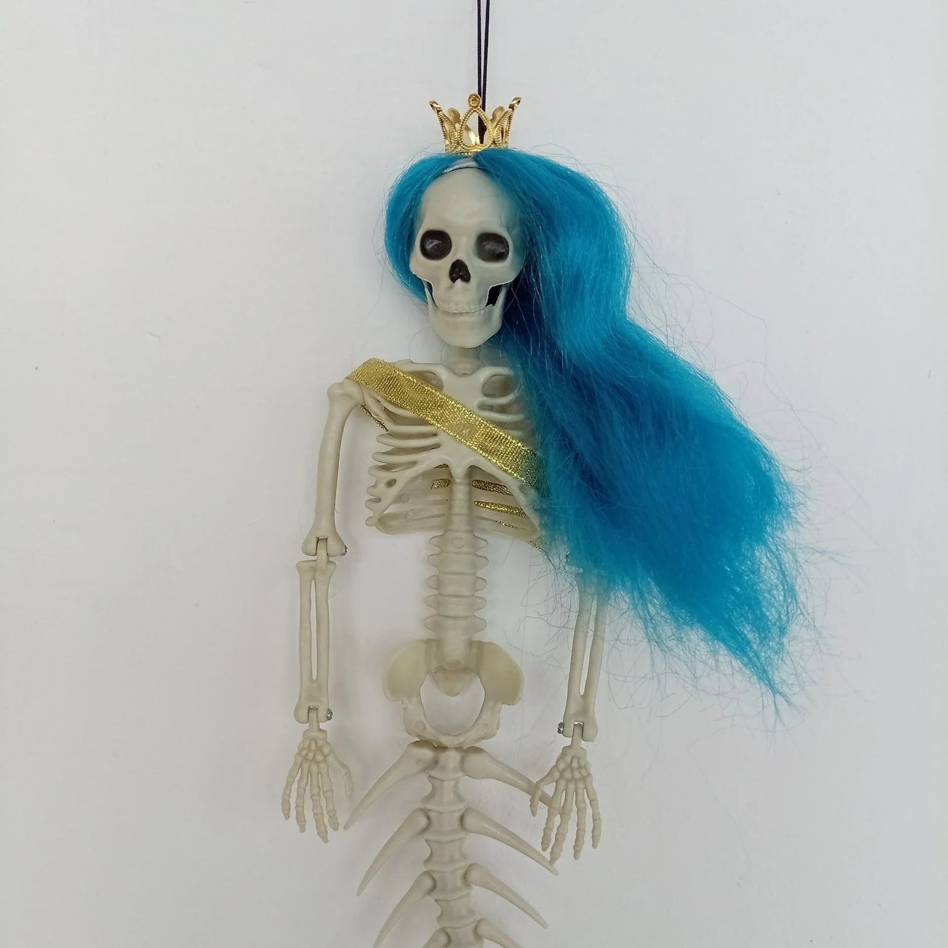 Mermaid bone pendant decoration in brown, dark purple, burgundy, and lake blue colours, ideal for Halloween outdoor courtyard displays