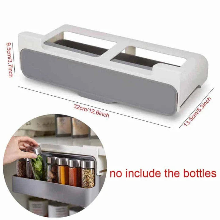 Premium food-grade kitchen cabinet organiser with adjustable trays and compartments for efficient storage of cutlery, spices, and cooking essentials