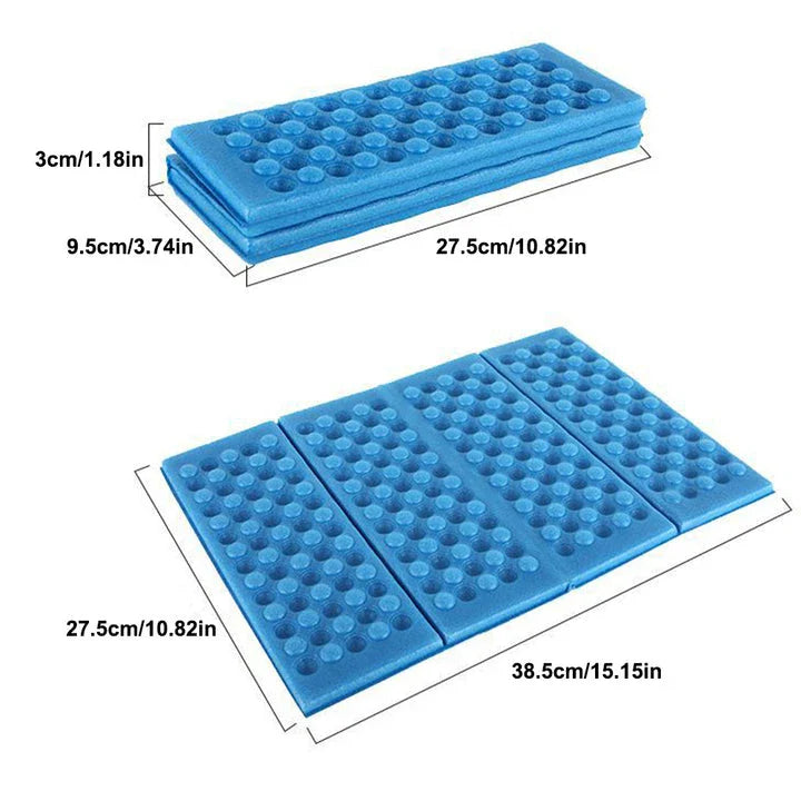 Foldable, waterproof camping mat made of high-quality XPE foam with honeycomb protrusions for added comfort and support