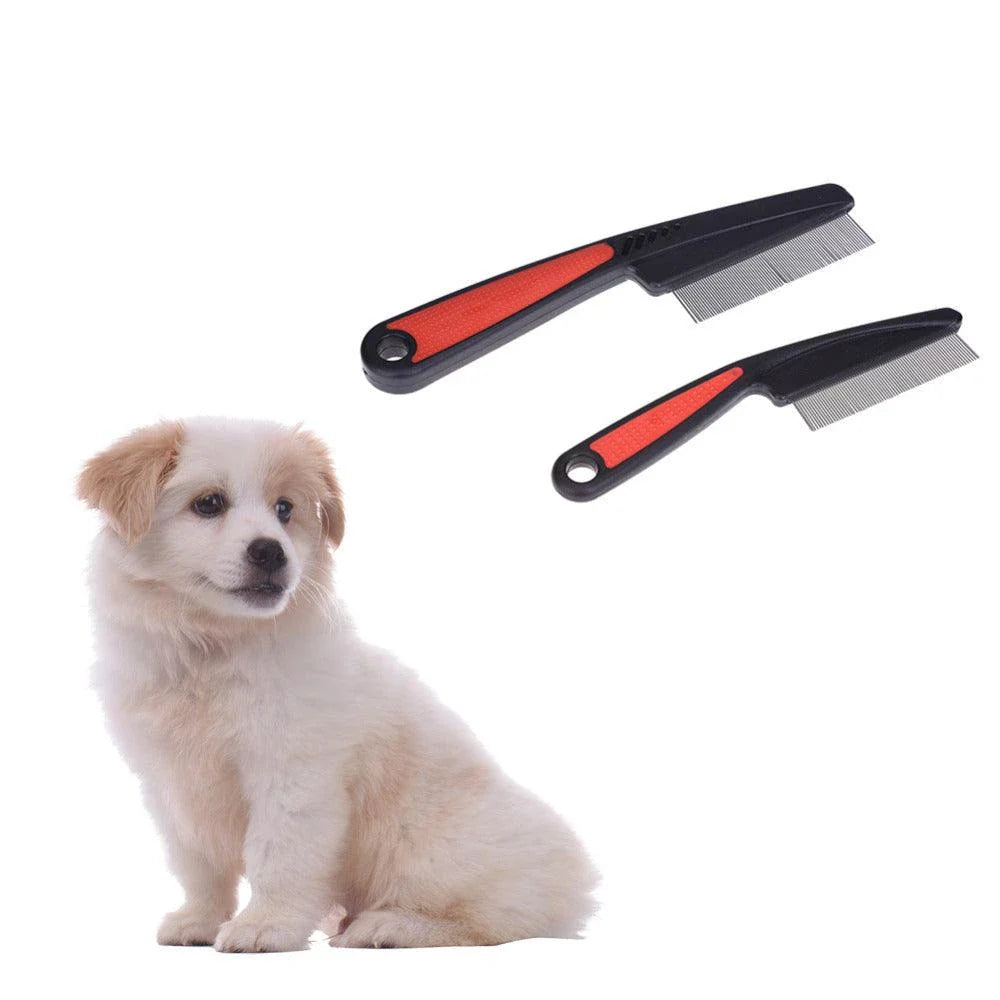 Premium pet flea and lice removal comb with durable stainless steel and plastic construction, designed for effective and comfortable grooming