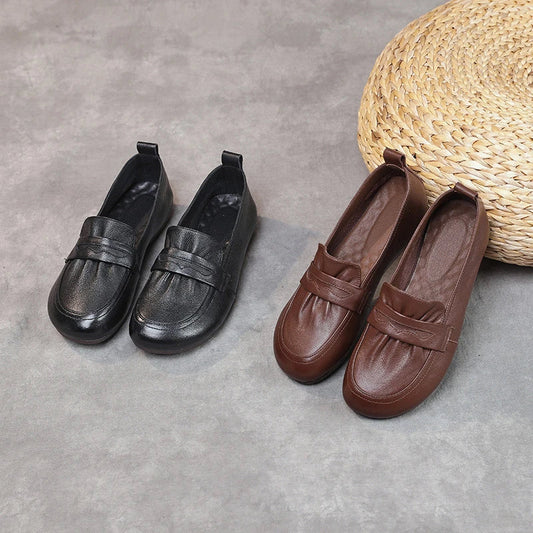 Premium cowhide leather retro shoes for women in a variety of colours and sizes