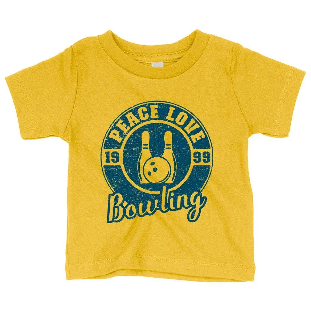 Cosy and comfortable baby bowling t-shirt in white, made with premium Airlume cotton for a flexible fit